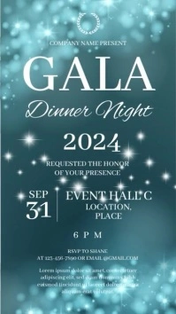 Gala Glitter Green Invitation Template Instag Digital Display (9:16)