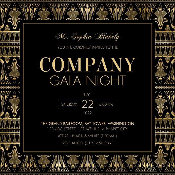 Gala Invitation Template Instagram Post