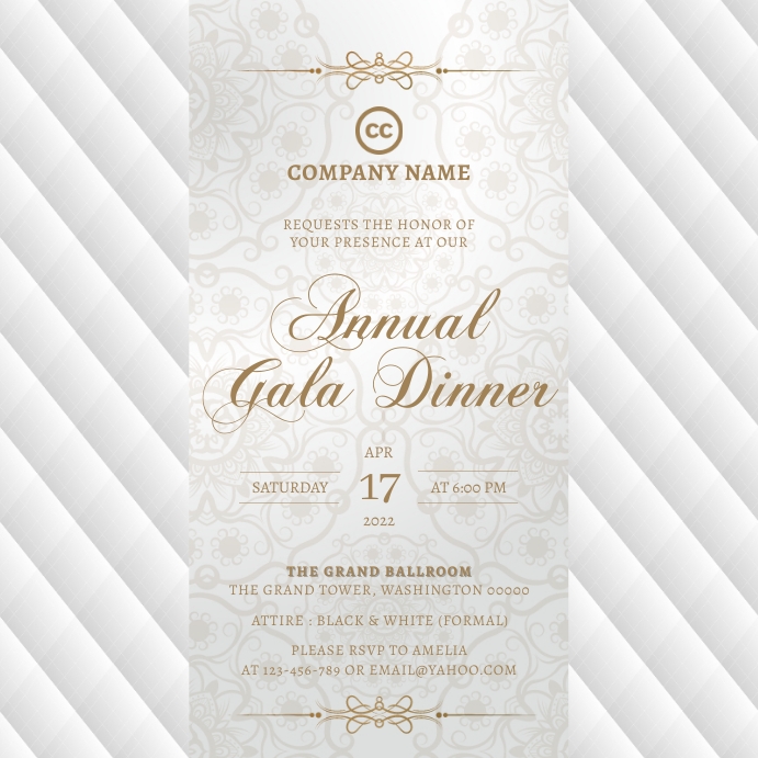 Gala Invitation Template Instagram Plasing