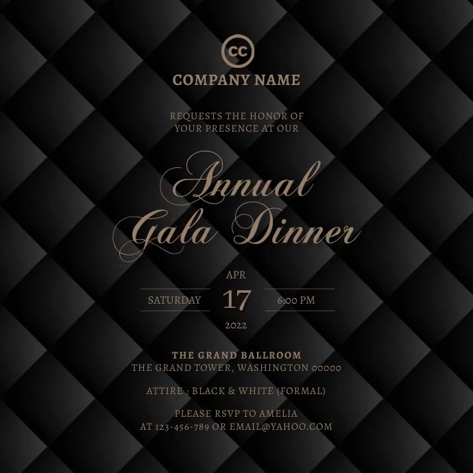 Gala Invitation Template Instagram Plasing