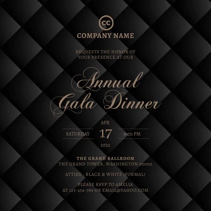 Gala Invitation Template โพสต์บน Instagram