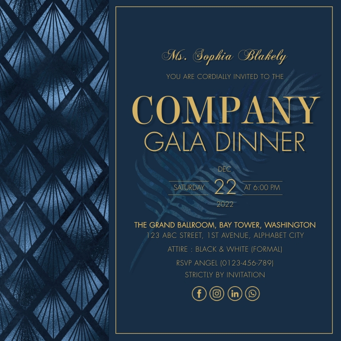 Gala Invitation Template Post Instagram