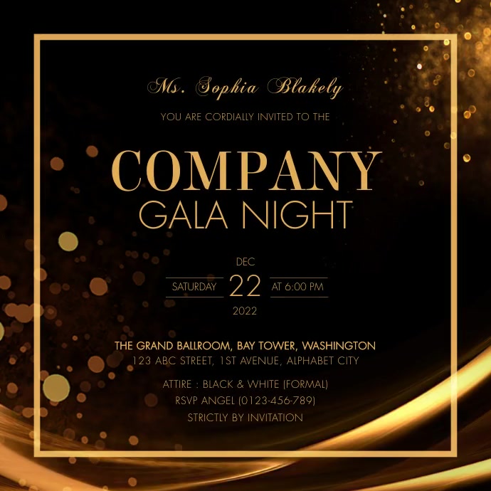 Gala Invitation Template โพสต์บน Instagram