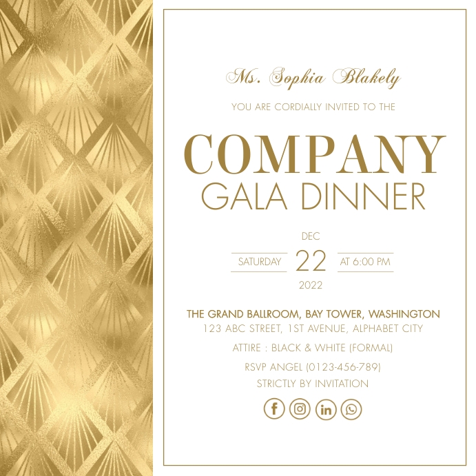Gala Invitation Template PosterMyWall