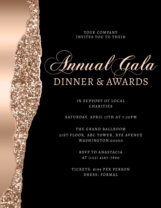 Gala Night Flyer (US Letter) template