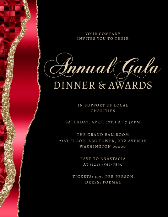 Gala Night Flyer (US Letter) template