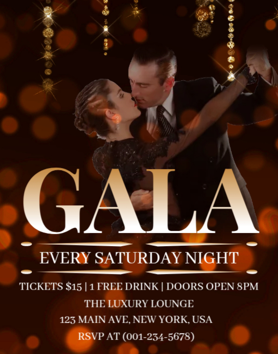 Gala Night Flyer Plakat/tablica ścienna template