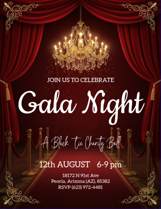Brown Gala Night Flyers Template | PosterMyWall