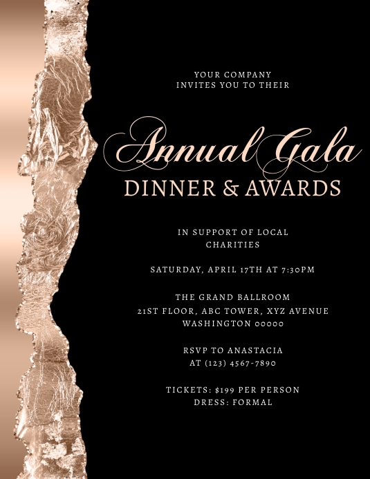 Gala Night Invitation Flyer (US Letter) template