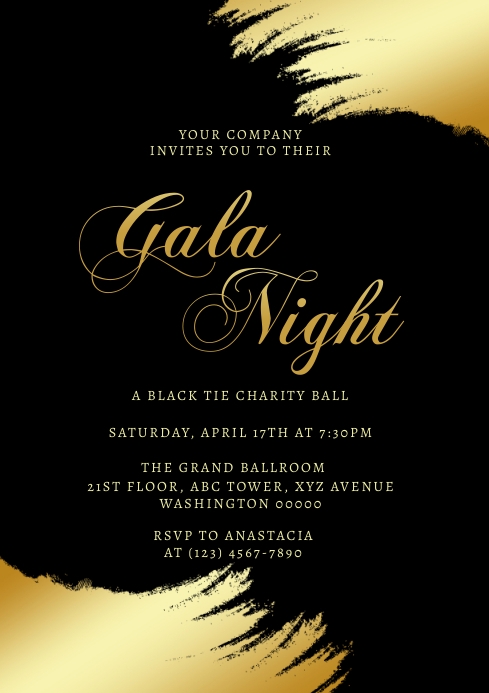 Gala Night Invitation A4 template
