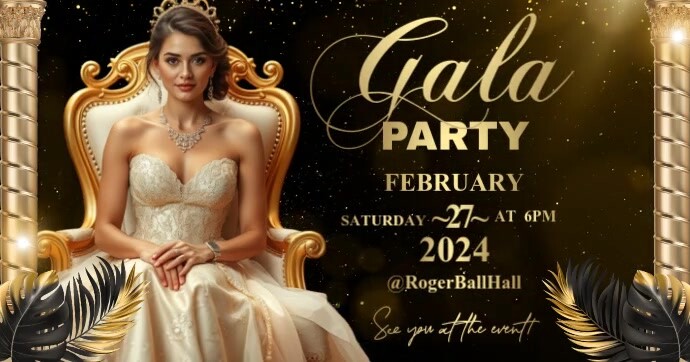 Gala Night Party Gedeelde afbeelding op Facebook template