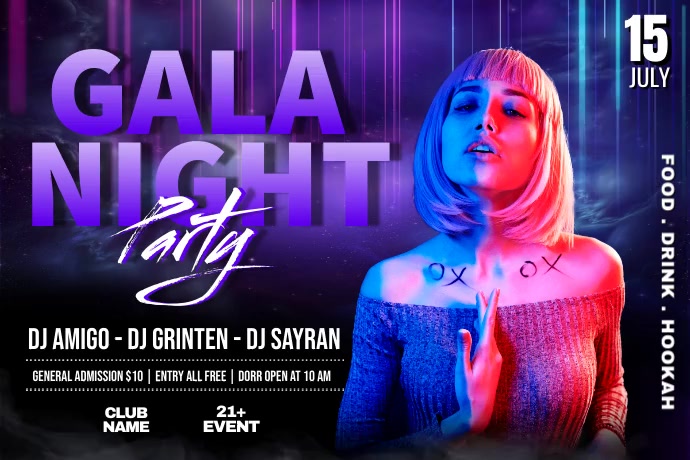 Gala Night Party Póster template