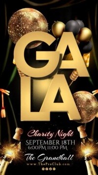 Черный Charity Gala Night Instagram Story Template