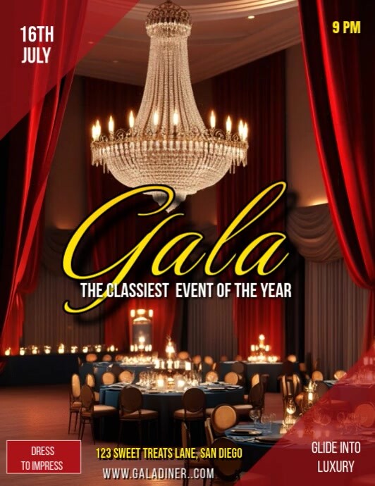 Gala dinner invitation Flyer (US Letter) template