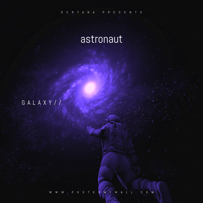 galaxy astronaut space CD Cover Template PosterMyWall