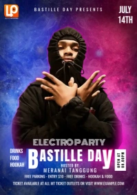 Galaxy Bastille Party A4 template