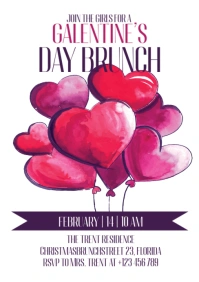 Galentine's day brunch invitation A5 template