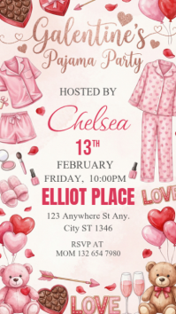 Galentine's Pajama Party Historia de Instagram template
