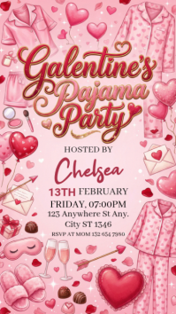 Galentine's Pajama Party Historia de Instagram template