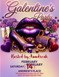 Galentine's Party Flyer template
