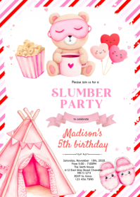 Galentine’s Pajama Party Invitation A6 template