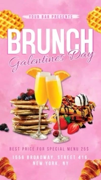 Galentine's Brunch Tampilan Digital (9:16) template