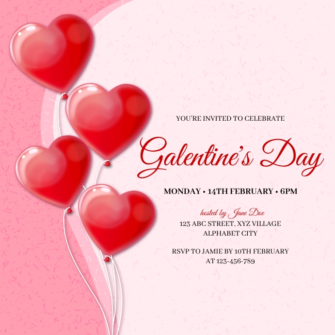 Galentine's Day Invitation Template Wpis na Instagrama