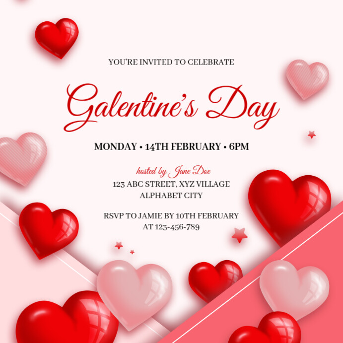 Galentine's Day Invitation Template PosterMyWall Galentine's Day Invitation Template PosterMyWall