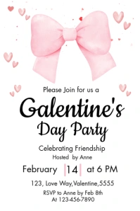 Galentine's Day Party Invitation Poster template