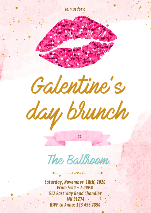 Galentine's Day Party Invitations A6 template