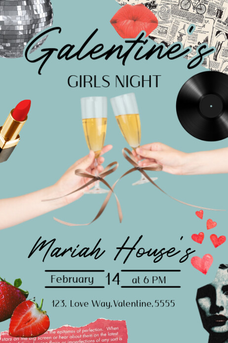 Copy of Galentine's Girls Night Invitation | PosterMyWall