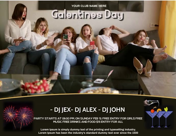 Galentine's Party Ulotka (US Letter) template