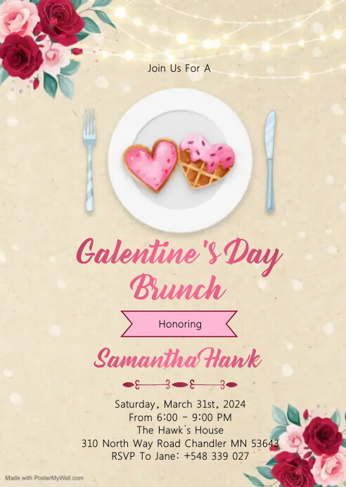 Galentine's Party A6 template