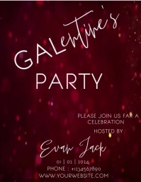 Galentine's party invitation video template Flyer (US Letter)