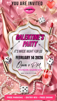 Galentine 's day Invitation  Instagram Story template