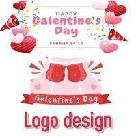 Galentine day logo template