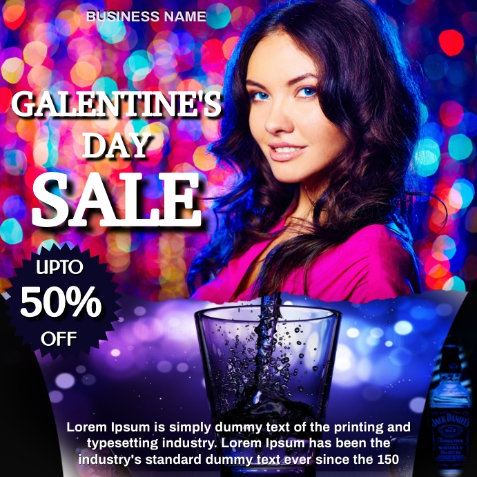Galentines's Day Party sale Kwadrat (1:1) template