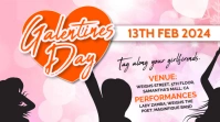 Galentines day 2024 2025 poster Digitalt display (16:9) template