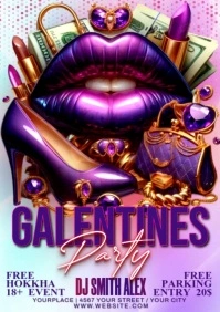 galentines day invitation, A5 template