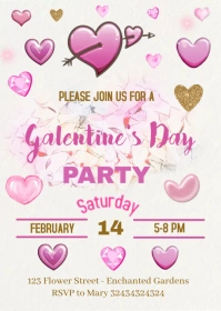 galentines day invitation template A6