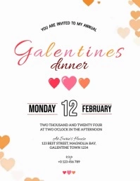 Galentines dinner event invitation template Flyer (US-Letter)