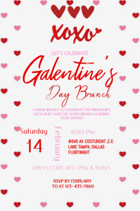 Galentines happy valenlentines invitation party Poster template
