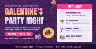 สีม่วง Galentine's Party Facebook-evenementomslag Template