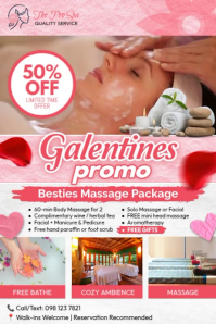 Galentines Spa Promo Poster template