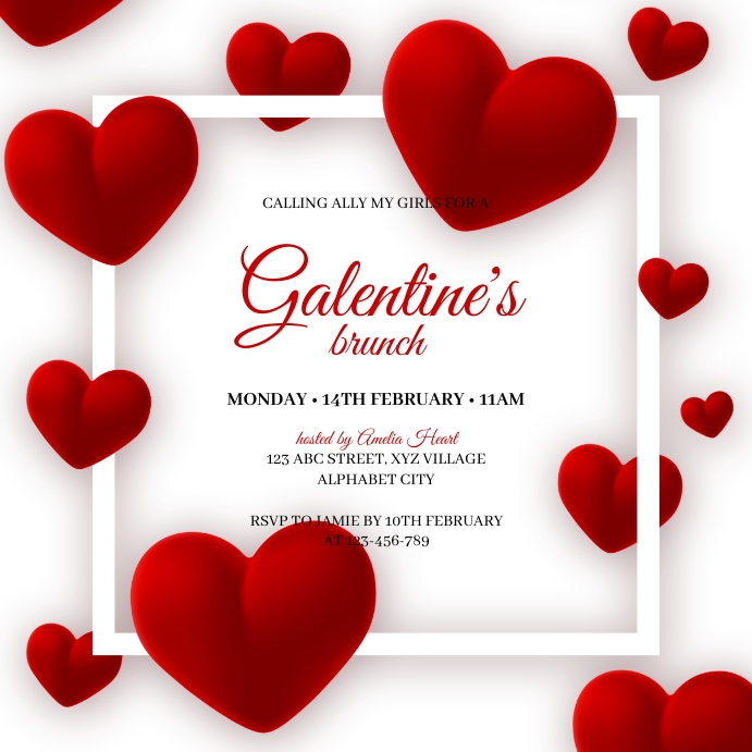 Galentine’s Day Invitation Template PosterMyWall
