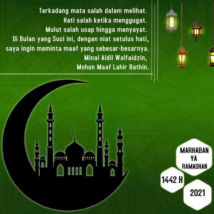 Gambar Ucapan Idul Fitri 2021 Publicação no Instagram template