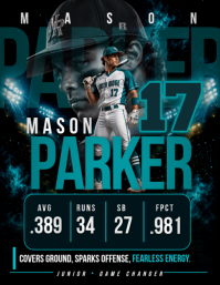 Game Changer Baseball Player Poster ใบปลิว (US Letter) template