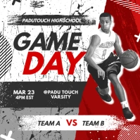 Game Day basketball poster facebook template