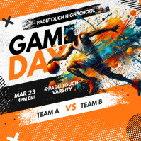 Game Day basketball poster facebook template