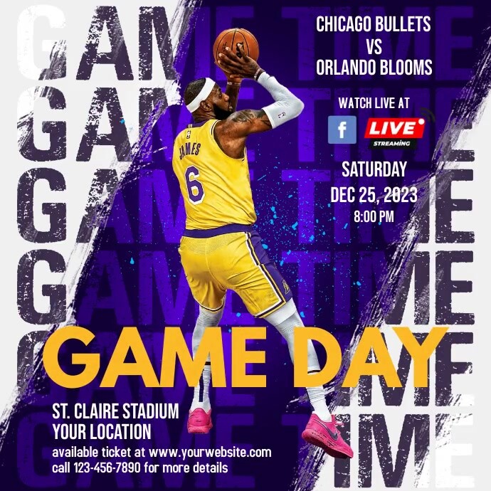 Game Day Basketball Template | PosterMyWall